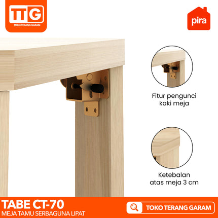 PIRA - TABE CT 70 Meja Tamu Belajar Makan Lesehan Lipat Serbaguna