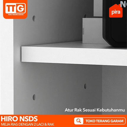 PIRA OX - HIRO NSDS Meja Rias Lesehan Dengan Rak