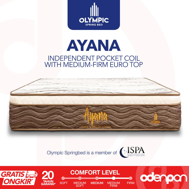 OLYMPIC - AYANA Kasur Independent Pocket Spring Bed Mattress Euro Top