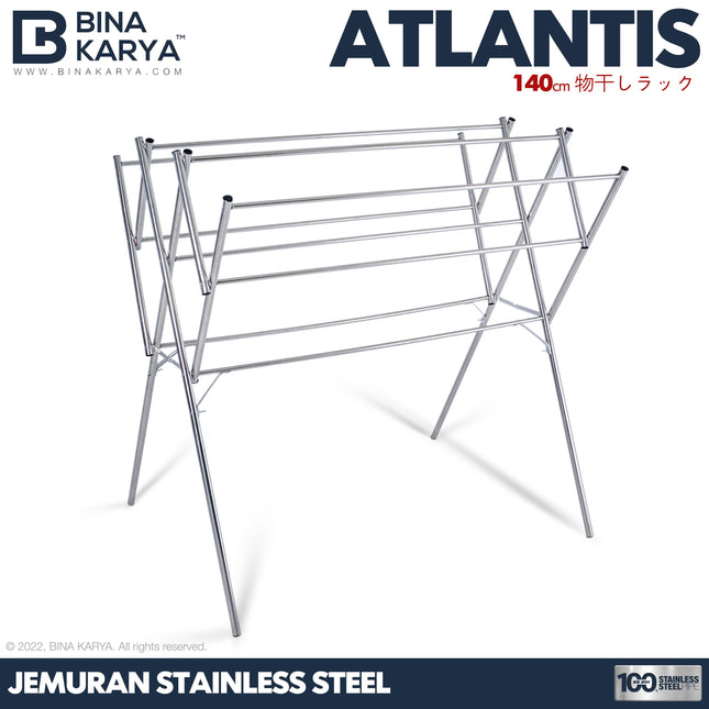 BINA KARYA - ATLANTIS Jemuran Stainless Steel 9 Palang 140 cm