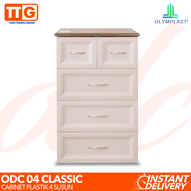 OLYMPLAST - ODC 04 CB Classic Drawer Cabinet Plastik Laci 4 Susun
