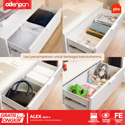 PIRA - ALEX MCH Drawer Cabinet Besi Dengan 4 Laci Susun