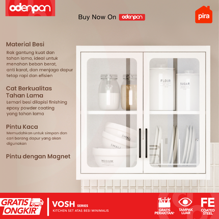 PIRA - VOSH MKCWU Kitchen Set Atas Besi Minimalis Dengan Kaca