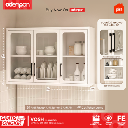 PIRA - VOSH MKCWU Kitchen Set Atas Besi Minimalis Dengan Kaca
