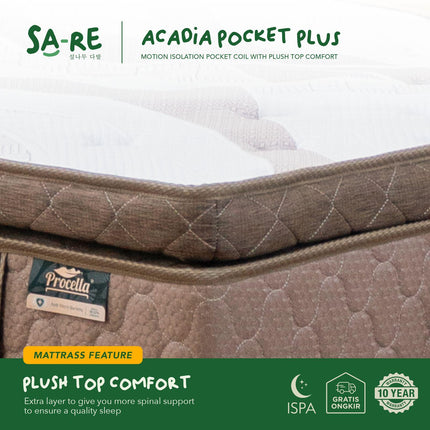 PROCELLA - ACADIA Kasur Pocket Spring Bed Plush Top Comfort