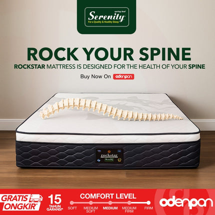 ELITE SERENITY - ROCKSTAR Kasur Busa Orthopedic Rebounded Foam Plush Top Kain Knitting