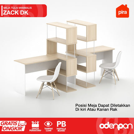 PIRA - ZACK DK 80 Meja Tulis / Belajar / Kantor Dengan Rak Penyimpanan