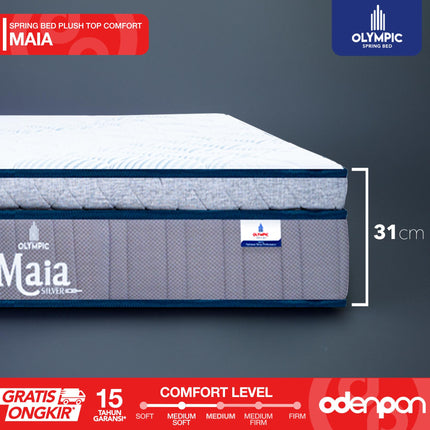 OLYMPIC - SET MAIA Kasur Spring Bed Mattress Garansi Plush Top Comfort Foam