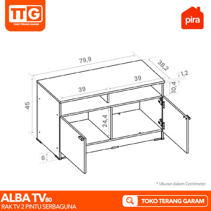 PIRA - ALBA TV 80 Meja / Rak TV Minimalis 80 cm