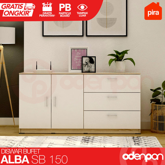 PIRA - ALBA SB Cabinet / Bufet Minimalis Dengan Laci 120 /150 cm