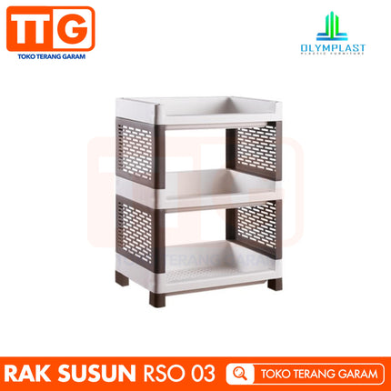 OLYMPLAST - RSO 03 Rak Plastik Serbaguna Dapur Toilet 3 Susun