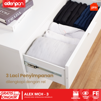 PIRA - ALEX MCH Drawer Cabinet Besi Dengan 3 Laci Susun