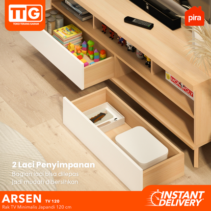 PIRA - ARSEN TV 120 Meja / Rak TV Dengan 2 Laci & Kaki 120 cm