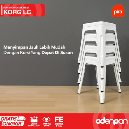 PIRA - KOR LC Kursi Bangku Stool Cafe Besi Import Outdoor