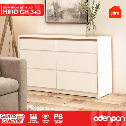 PIRA OX - HIRO CH 3+3 Lemari Laci Cabinet Drawer Bufet Minimalis 6 Susun