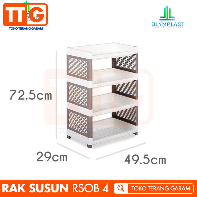 OLYMPLAST - RSOB 04 Rak Plastik Serbaguna Dapur Toilet 4 Susun Jumbo