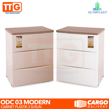 OLYMPLAST - ODC 03 MODERN Drawer Cabinet Plastik Laci 3 Susun