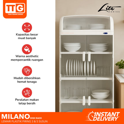 NAIBA - MILANO Rak Piring Plastik 3 & 5 Susun