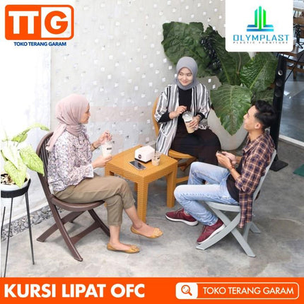 OLYMPLAST - OFC Folding Chair Kursi Lipat Motif Rattan