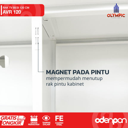 OLYMSTEEL - AVR 1L Meja TV / Rak TV / Bufet TV Besi Dengan Laci 120 cm