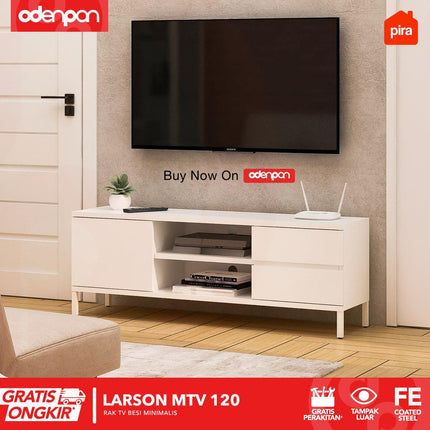 PIRA - LARSON MTV Meja / Rak TV Besi Minimalis Dengan  2 Laci 120 / 150 cm
