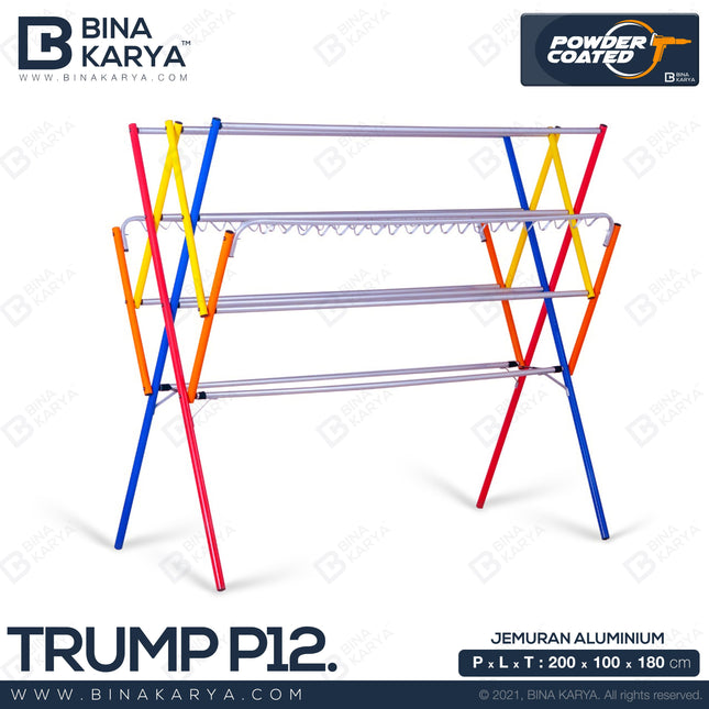 BINA KARYA - TRUMP P12 Jemuran Aluminium Jumbo Palang 12 200 cm