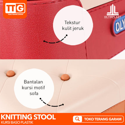 OLYMPLAST - KNITTING STOOL Kursi Baso Plastik Motif Jahitan