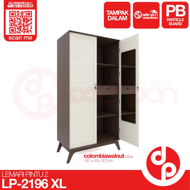 GRAVER - LP 2196 JL Lemari Pakaian / Baju 2 Pintu Jumbo