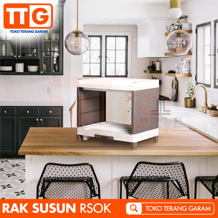 OLYMPLAST - RSOK 03 Rak Piring Plastik Serbaguna Dapur 3 Susun
