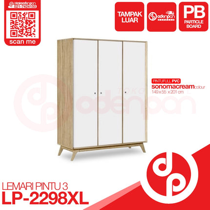 GRAVER - LP 2298 XL Lemari Pakaian / Baju 3 Pintu Jumbo