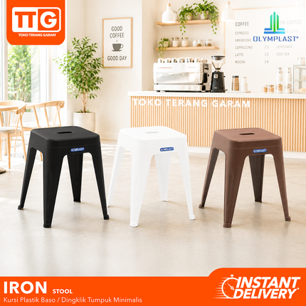 OLYMPLAST - IRON STOOL Kursi Plastik Baso Tumpuk Cafe