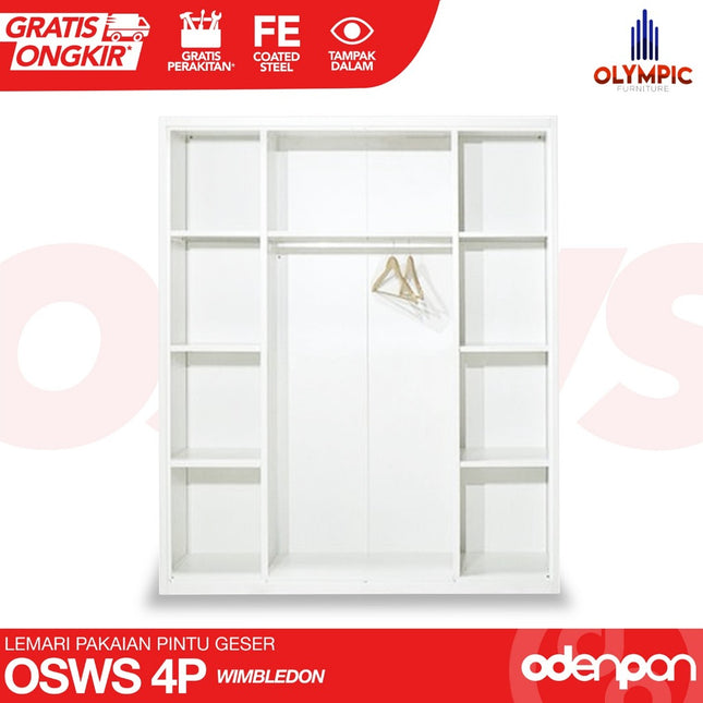 OLYMSTEEL - OSWS WIMBLEDON 4P Lemari Pakaian Baju 4 Pintu Swing Besi