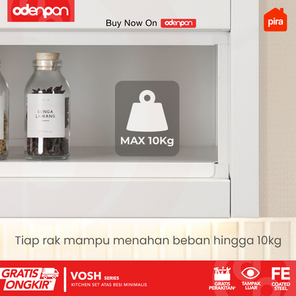 PIRA - VOSH MKCWU Kitchen Set Atas Besi Minimalis Dengan Kaca