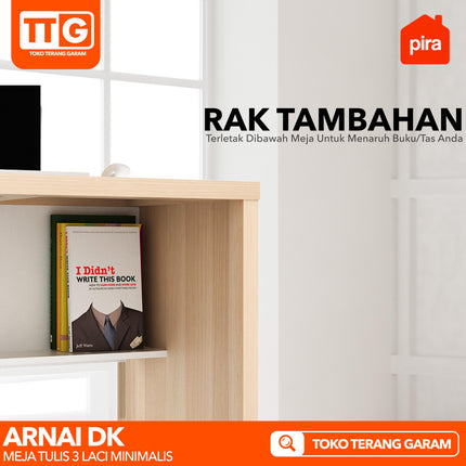 PIRA - ARNAI DK 120 Meja Belajar / Kerja / Kantor Dengan 3 Laci