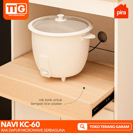 PIRA Rak Dapur Microwave & Rice Cooker Minimalis Serbaguna NAVI KC 60