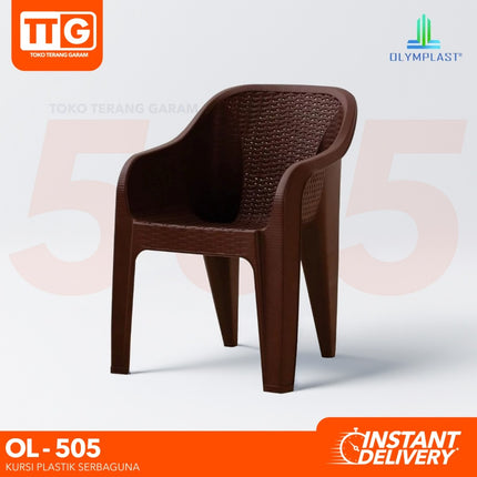 OLYMPLAST - OL 505 Kursi Plastik Motif Rattan Dengan Lengan