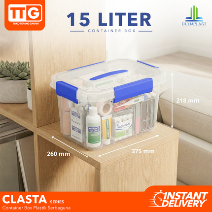 OLYMPLAST - CLASTA Box Container Serbaguna Plastic Bening