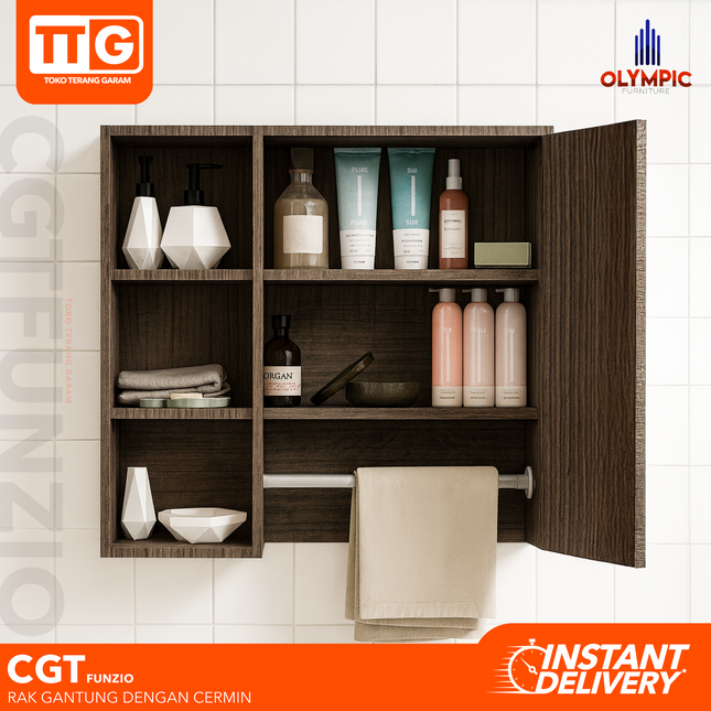 OLYMPIC - CGT FUNZIO Rak Cermin Gantung Minimalis Dengan Pintu
