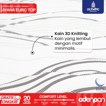 OLYMPIC - AYANA Kasur Independent Pocket Spring Bed Mattress Euro Top