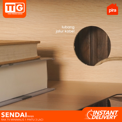 PIRA  - SENDAI TV 121 Meja / Rak TV  Dengan Pintu & Laci 120 cm