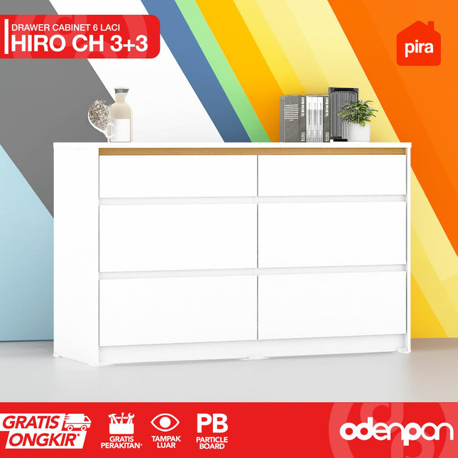PIRA OX - HIRO CH 3+3 Lemari Laci Cabinet Drawer Bufet Minimalis 6 Susun