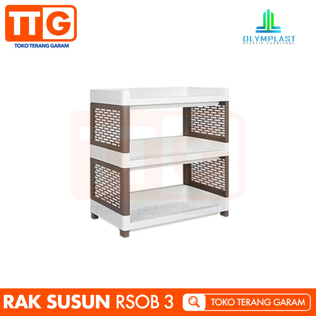 OLYMPLAST - RSOB 03 Rak Plastik Serbaguna Dapur Toilet 3 Susun Jumbo