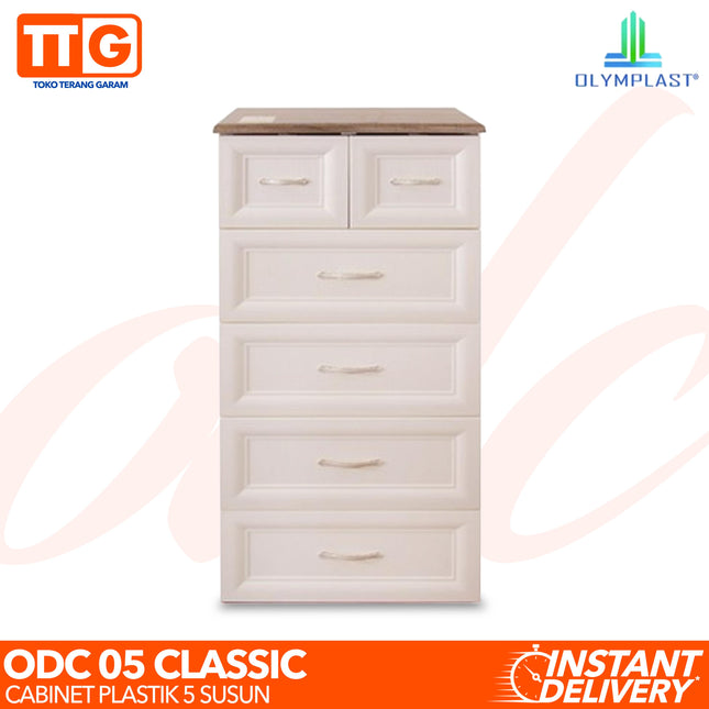OLYMPLAST - ODC 05 CB Classic Drawer Cabinet Plastik Laci 5 Susun