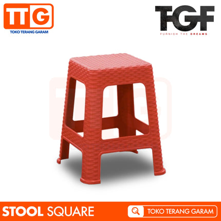 TGF - SQUARE STOOL Kursi Bangku Chair Bakso Dingklik Rattan Rotan