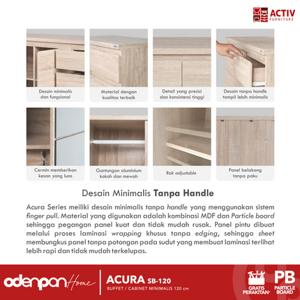 ACTIV CREATIV - ACURA SB120 Cabinet / Sideboard / Meja Serbaguna Modern Minimalis