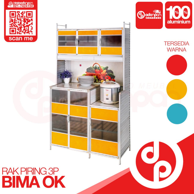 BINA KARYA - BIMA 2P Lemari / Rak Piring 3 Pintu