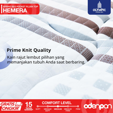 OLYMPIC - SET HEMERA Kasur Pocket Spring Bed Mattress Garansi Plush Top