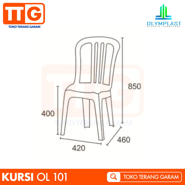 OLYMPLAST - OL 101 Kursi Plastik Sandar Susun Minimalis
