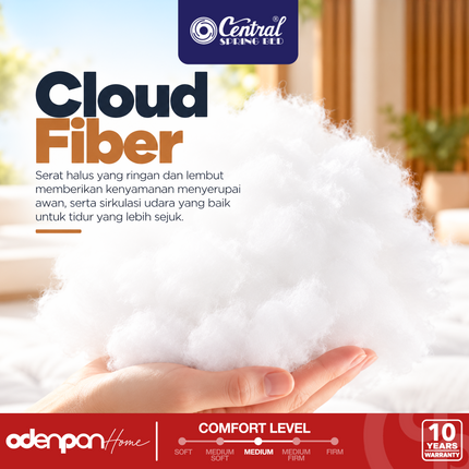 CENTRAL - DIAMOND SENSORY Kasur Spring Bed 3-Zone Pocket Spring Natural Latex Lux Pillow Top Dengan Foam Encasement