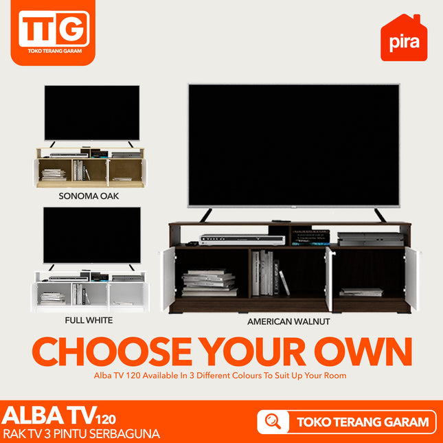PIRA - ALBA TV 120 Meja / Rak TV Minimalis 120 cm